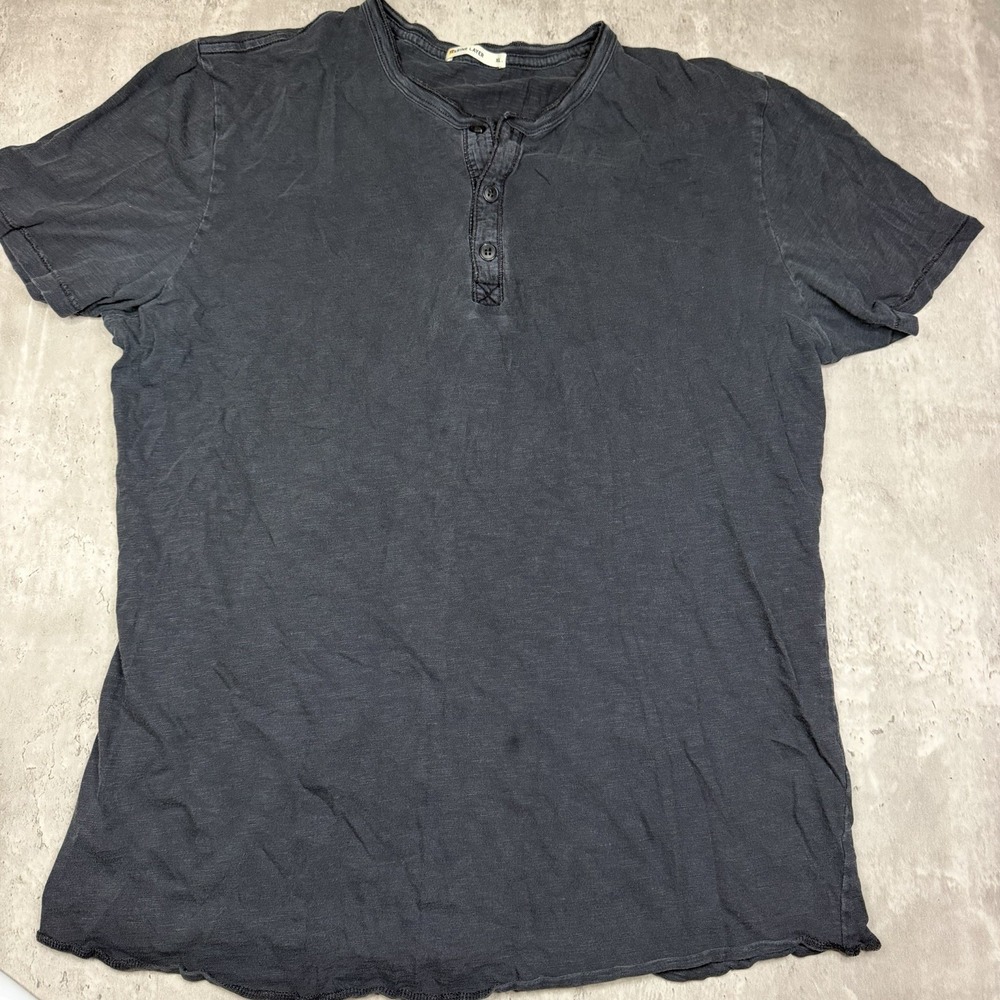 Marine Layer Mens XL Gray Blue Henley Short Sleeve Raglan T-Shirt 3210200003